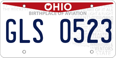 OH license plate GLS0523