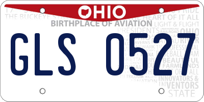 OH license plate GLS0527