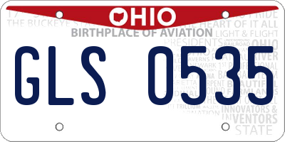 OH license plate GLS0535