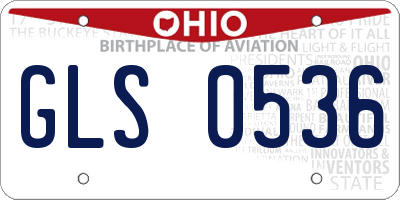 OH license plate GLS0536