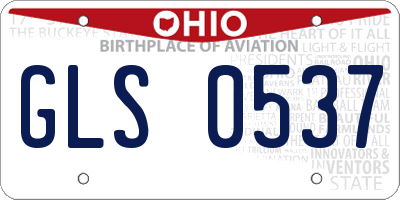 OH license plate GLS0537
