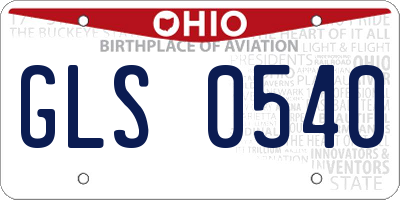 OH license plate GLS0540