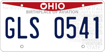 OH license plate GLS0541