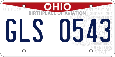 OH license plate GLS0543