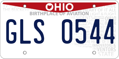 OH license plate GLS0544