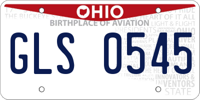 OH license plate GLS0545