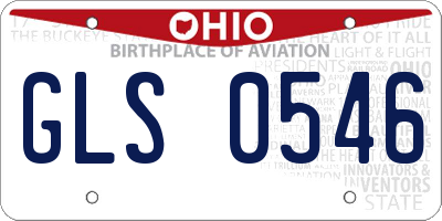OH license plate GLS0546