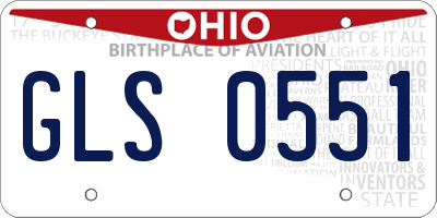 OH license plate GLS0551