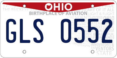 OH license plate GLS0552