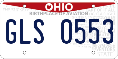 OH license plate GLS0553