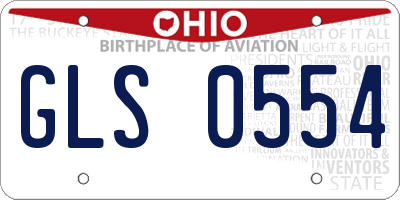 OH license plate GLS0554