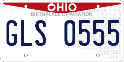 OH license plate GLS0555