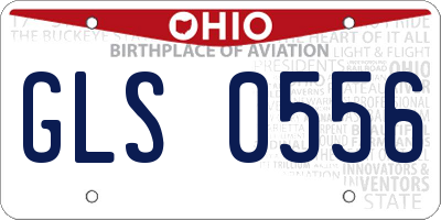 OH license plate GLS0556