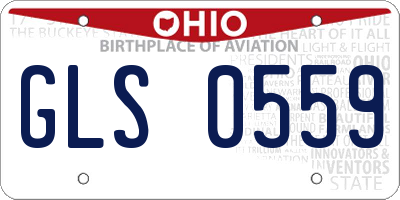 OH license plate GLS0559