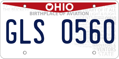 OH license plate GLS0560