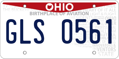 OH license plate GLS0561