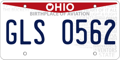 OH license plate GLS0562