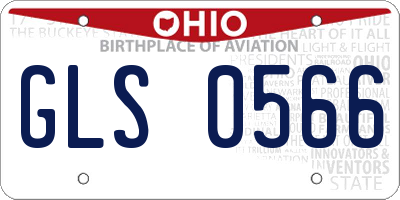 OH license plate GLS0566
