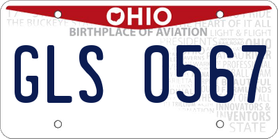 OH license plate GLS0567
