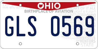 OH license plate GLS0569