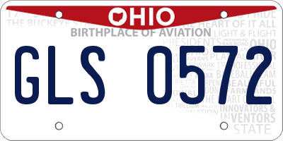 OH license plate GLS0572