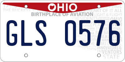 OH license plate GLS0576