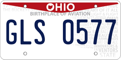 OH license plate GLS0577