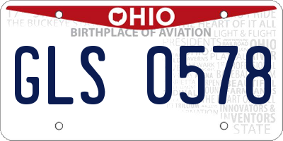OH license plate GLS0578