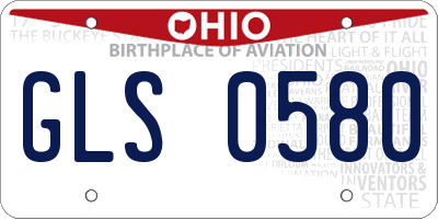 OH license plate GLS0580