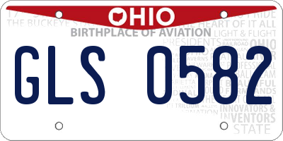 OH license plate GLS0582