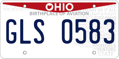 OH license plate GLS0583