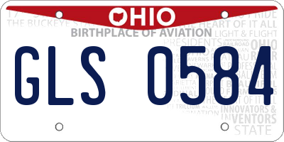 OH license plate GLS0584