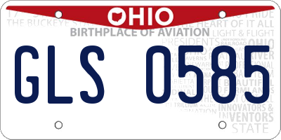 OH license plate GLS0585