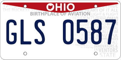 OH license plate GLS0587