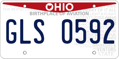 OH license plate GLS0592