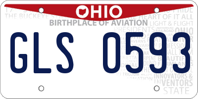 OH license plate GLS0593