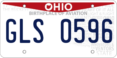 OH license plate GLS0596