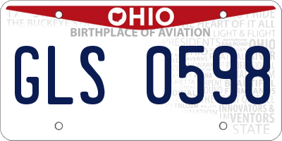OH license plate GLS0598