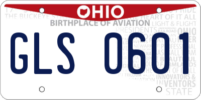 OH license plate GLS0601