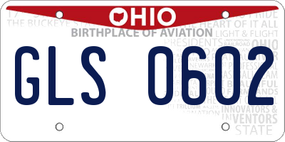 OH license plate GLS0602