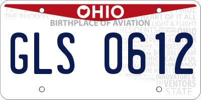 OH license plate GLS0612