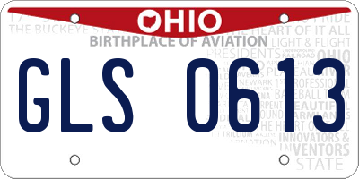 OH license plate GLS0613