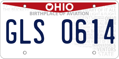 OH license plate GLS0614