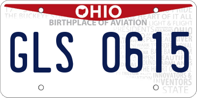 OH license plate GLS0615