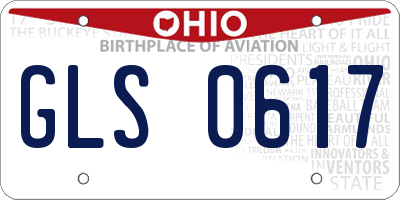 OH license plate GLS0617