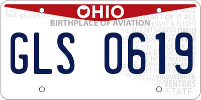 OH license plate GLS0619