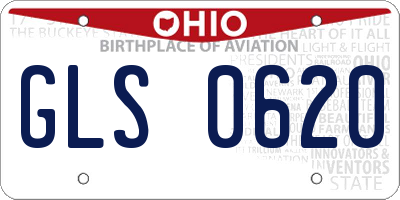 OH license plate GLS0620