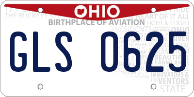 OH license plate GLS0625