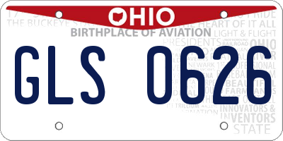 OH license plate GLS0626