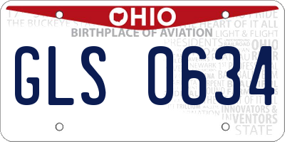 OH license plate GLS0634